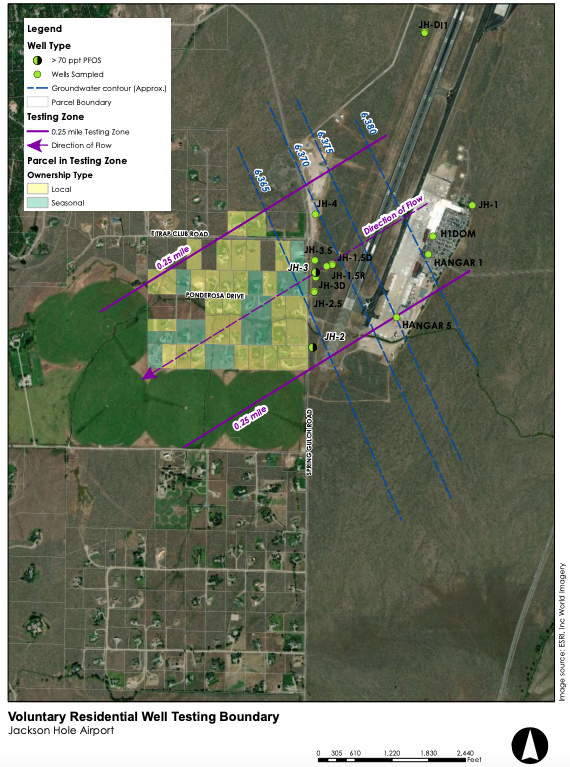 PFAS voluntary well monitoring area